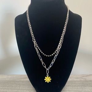 Yellow Daisy Flower Necklace